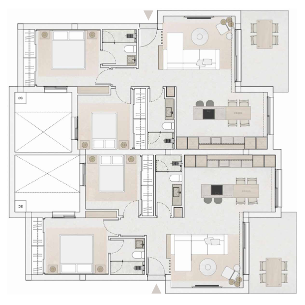 Apartamento en Resort Los Altos, Macenas