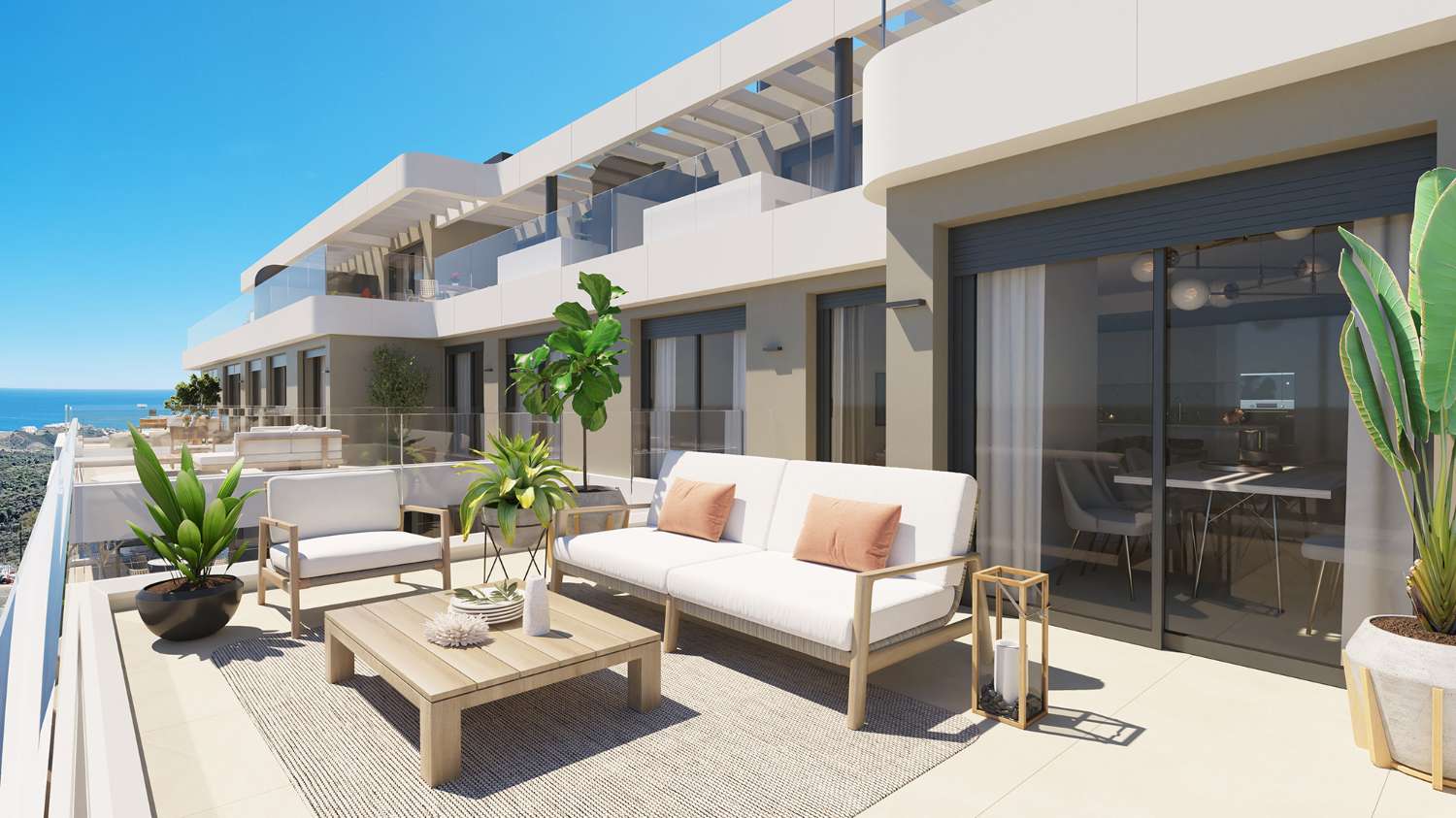 Apartamento planta baja con  terraza y jacuzzi en Mijas