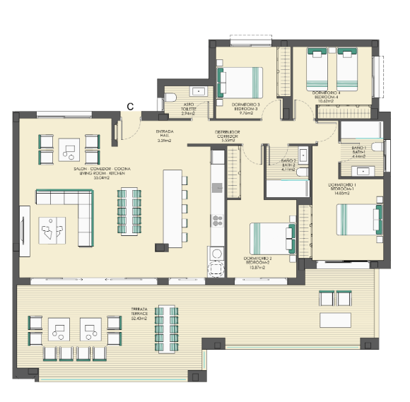 Apartment for sale in Arrecife Urbanization, Casares, Malaga